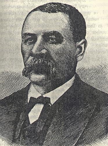 Portrait of Isaace Myers, bushy mustache.